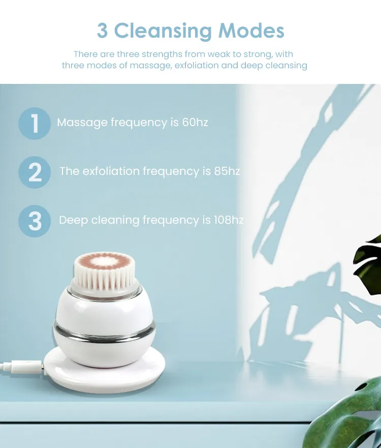 Wireless Sonic Exfoliating LED Brush Facial Cleansing Device